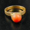 Gold and coral ring R289A. Central Asia culture.