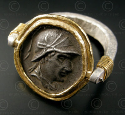 Bague monnaie Bactriane R273. Roi indo-grec Eucratide Ier (ca 171-145 av. J.C.)