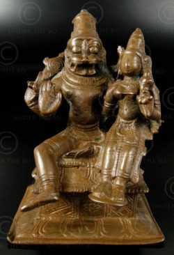 Narasimha bronze A185. Tamil Nadu, Inde du sud.
