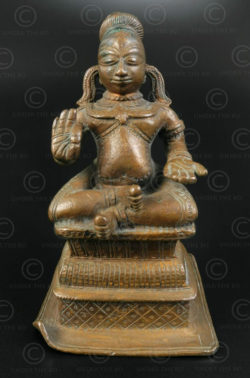 Bronze saint hindou 16P20. Etat de l'Andhra Pradesh, Inde du sud.