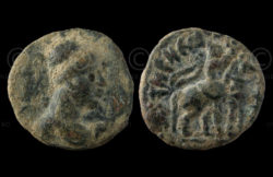 Kushan coin C253E. King Vima Takto. Gandhara.