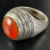 Cornelian and silver ring R284B. Central Asia culture.