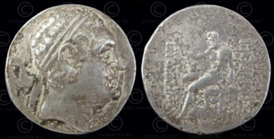 Monnaie indo-grecque C295. Drachme d'argent d'Euthydemus I. Bactriane.