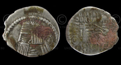 Monnaie parthe C227. Drachme en argent d'Artabanos II. Parthie.