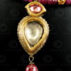 Necklace with rubies, gold beads and silver pendants 477