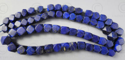 Perles lapis NBD4B. Lapis lazuli afghan, taillé en Inde.