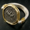 Bactrian coin ring R273. Bactrian period silver drachm of King Eucratides I.