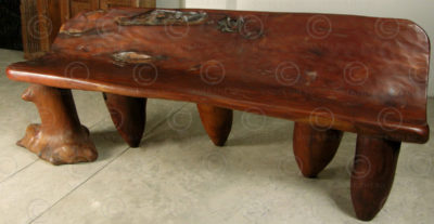 Rustic bench FV52. Country style. Oakwood burl top