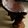 Rustic bench FV52. Country style. Oakwood burl top