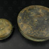 Small bronze dishes IN651AB. Kerala state, Southern India.