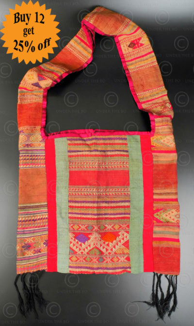 Silk weaving monk bag LA6C. Thailand.