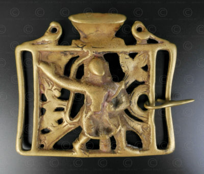 Boucle ceinture Hanuman bronze S73. Etat du Maharashtra, Inde du sud.