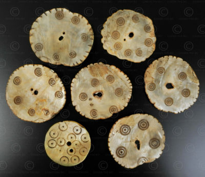 Kohistan mother-of-pearl buttons SW129. Kohistan mountainous region of Norther Pakistan.
