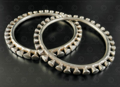Naga style silver bracelets B118-9. Nagaland State, North-Eastern India.