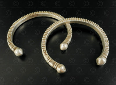 Pair Afghan silver bracelets B222. Eastern Afghanistan.