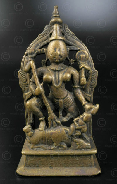 Bronze Durga statuette 16N11. Maharashtra State, South India.