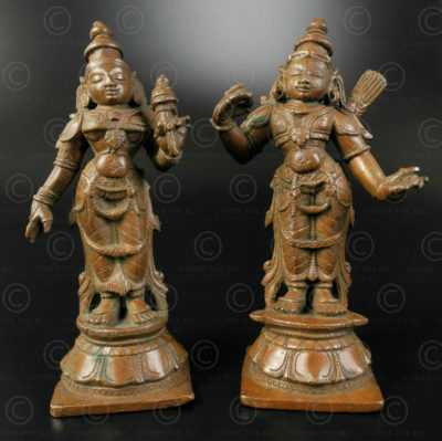 Statuettes Rama et Sita 16N28. Etat du Karnataka, Inde du sud.