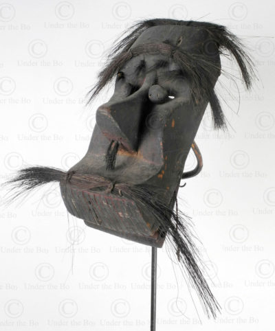 Bidayuh articulated mask BO242. Bidayuh Dayak culture, Sarawak, Borneo island.