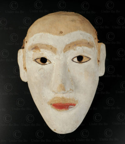 Bidayuh white mask BO257E. Bidayuh Dayak culture, Sarawak, Borneo island.