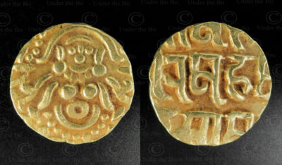 Rajput gold coin C329. Gahadvala or Gaharwar dynasty, India.