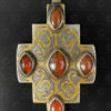 Turkmen silver cross pendant P209. Tekke Turkmen culture, Central Asia.