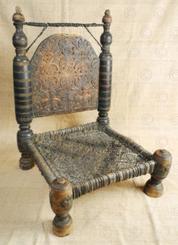 Swat low chair 17F52D. Miandam village, Khwaza Khela area, Swat valley, North Pakistan.