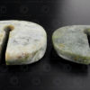 Ancient Thai jadeite earrings E207. Found in Eastern Thailand.