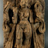 Déesse Kali en bois 08DD13J. État du Tamil Nadu, Inde du sud.