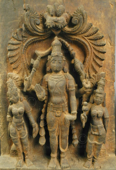 Panneau Harihara de char de temple IN690. État du Tamil Nadu, Inde du sud.