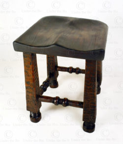 Angola style stool 18FV-S10. Made at Under the Bo workshop.