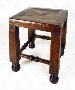 Chokwe style stool 18FV-S12. Made at Under the Bo workshop.