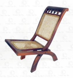 Folding chair C21-98. Rose wood, and woven rattan. Southern India