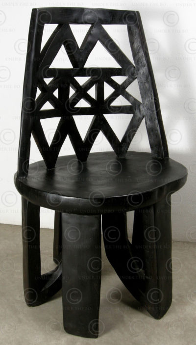 Ethiopian style chair FV126. Ethiopian tribal style, manufactured at Under the Bo workshop.