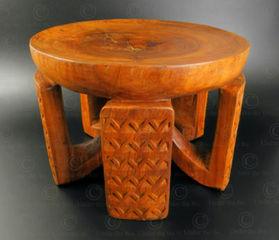 Zambia style stool 18FV-S20. Ethnic Bisa style, Zambia. Made at Under the Bo workshop.