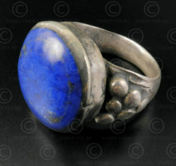 Lapis and silver ring R280C. Turkmen culture, Central Asia.