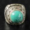 Turquoise and silver ring R280F. Turkmen culture, Central Asia.