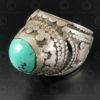 Turquoise and silver ring R280F. Turkmen culture, Central Asia.