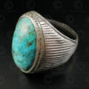Turquoise and silver ring R288P. Central Asia culture.