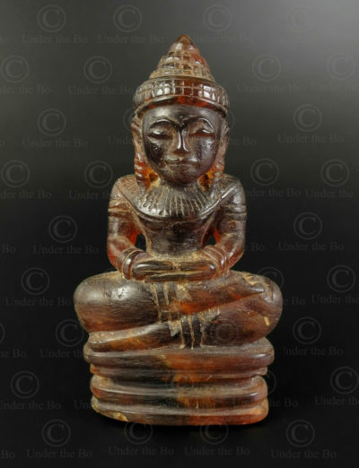 Burmese amber Buddha BU585A .Mandalay style and period. Northern Burma.