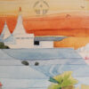 Burmese watercolor painting BUCP7. Mandalay, Burma.