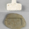 Alabaster pendant with inscription 22SH1G. Found in Afghanistan. Period of the Hindu Shahi kings that reigned over Kabulistan, circa 9th-10th century.