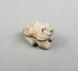 Banded agate frog bead 22SH13. Oxus civilization, Central Asia. Second or first millenium BCE.