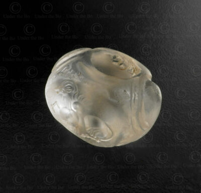 Perle-sceau sassanide en cristal de roche 22SH12A. Empire sassanide. Trouvé dans l'est de l'Iran. Circa 3ème-6ème siècle apr. J-C.