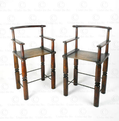 Senufo style high chairs FVF187. Manufactured at Under the Bo workshop.