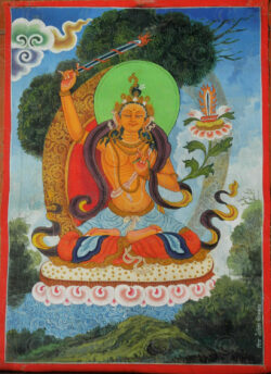 Peinture népalaise NeP6. Signé par Morena Chitrakar, une disciple d'Amir Man Chitraka. Népal.
