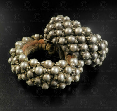 Pair of silver bracelets with bulbous beads 23RJ2A . Rajasthan, Western India.
