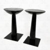 Black pedestal tables FV183. Manufactured at Under the Bo workshop.