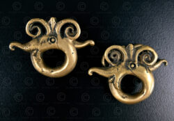 Pair Borneo dragon earrings BO279. Dayak tribes of Borneo, in Malaysia and Indonesia.
