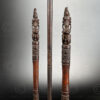 Trois bâtons de divination de Tanimbar ID124. Îles Tanimbar, archipel des Moluques du Sud, Indonésie.