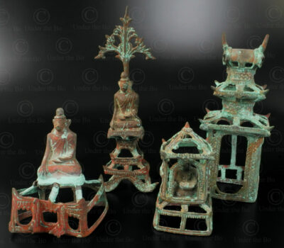 Ensemble Buddha shan miniature BU489. État Shan, nord-est de la Birmanie.